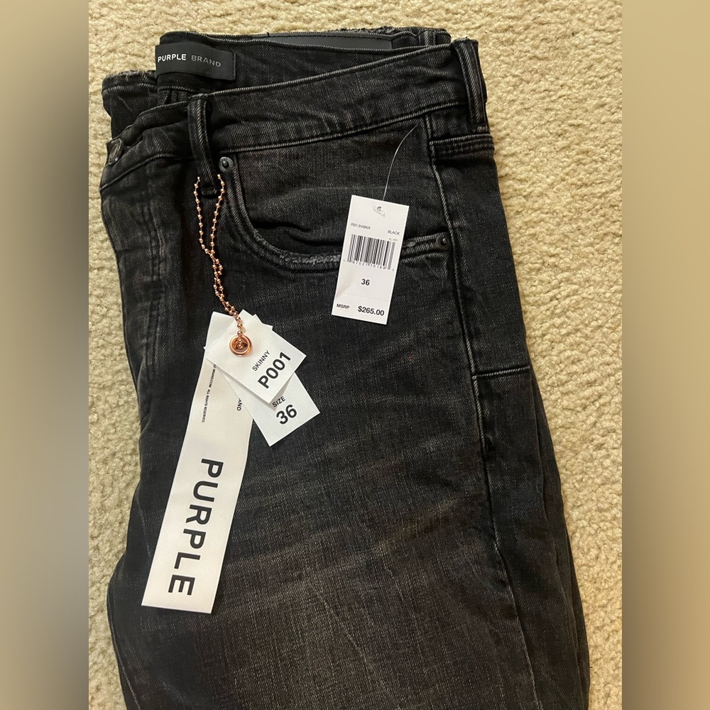 Men’s Black Purple Brand Skinny Jeans